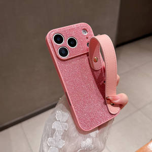 Étui en cuir scintillant avec petite sangle, découpes précises, protection intégrale, antichute, compatible avec l'iPhone 17 Pro Max - Product Image 6