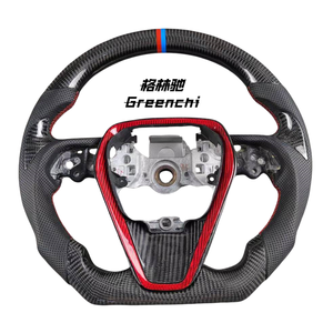 Volant de voiture personnalisé en fibre de carbone pour Toyota Camry Corolla E210 (2019-2022), fond plat - Product Image 5