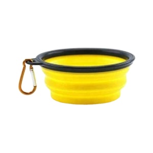 Plastic Collapsible Folding Silicone Foldable <b>Pet</b> Bowl with Carabiner Clip - Product Image 4