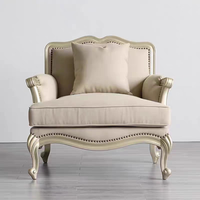 Canapé trois places droit sculpté haut de gamme en tissu de luxe léger de style américain, design du milieu du siècle pour salon