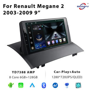 Autoradio tactile IPS 9 pouces BAIDAYU Android 13 avec CarPlay, GPS intégré, WiFi et aide au recul pour tableau de bord <span class=keywords><strong>Renault</strong></span> <span class=keywords><strong>Megane</strong></span> 2 2003-2009 - Product Image 2