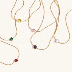 Dingran verano impermeable colorido circón trenzado cadena collares chapado en oro no deslustre joyería - Product Image 1