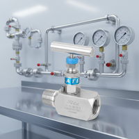 Válvula de Aguja Manual de Acero Inoxidable de Alta Calidad V4 6000psi con Palanca de 2 Vías 3/4 FD-LOK, Venta Directa de Fábrica, 1 Año de Garantía