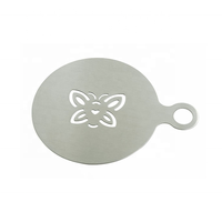 UJ-KT579 Pochoir à café en acier inoxydable motif papillon de 10 cm de diamètre