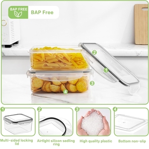 EASGA Boîte de conservation des aliments pour réfrigérateur de cuisine Ensembles de récipients hermétiques avec couvercles Boîte de rangement pour fruits et légumes - Product Image 4