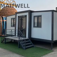 Maison conteneur modulaire pliable à double aile de 20 pieds et 40 pieds, extensible pour le camping