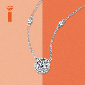 Classica Collana con Pendente in Moissanite da 1, 2 o 3 carati per Donna, in Argento <span class=keywords><strong>Sterling</strong></span> S925 Autentico, Supera il Test del Diamante, Regalo Anniversario - Product Image 4