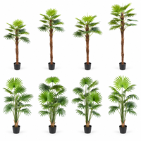 Vente en gros de palmiers artificiels, plantes tropicales artificielles en pot, tronc texturé, pour la maison, le bureau, l'aménagement paysager, fournitures commerciales