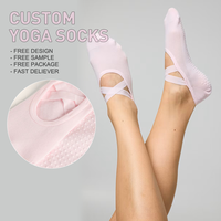Chaussettes de yoga personnalisées pour femmes et jeunes, en maille douce, motif imprimé, antidérapantes pour le sport, la barre, le Pilates, le yoga, avec fonction antibactérienne