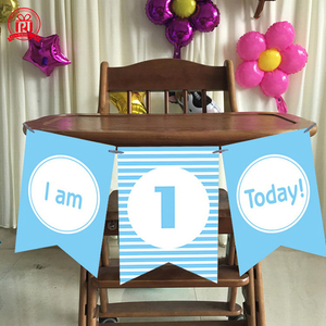 Decorazioni per Festa di Primo <span class=keywords><strong>Compleanno</strong></span>, Bandierine Colorate, Accessori per Tavoli e Sedie, Striscioni per Bambini di Un <span class=keywords><strong>Anno</strong></span> - Product Image 5