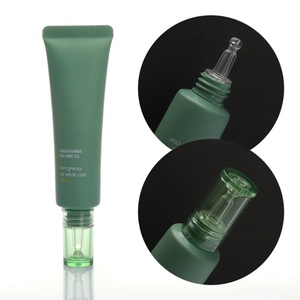 Tube de crème pour les yeux en plastique mat pour emballage cosmétique, imprimé offset avec bouchon compte-gouttes brillant transparent - Product Image 3
