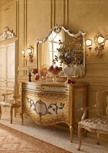 Mueble de <span class=keywords><strong>Cocina</strong></span> Estilo Rococó, <span class=keywords><strong>Aparador</strong></span> de Madera con Espejo Dorado de Lujo - Product Image 6