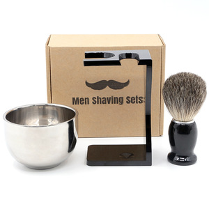 Ensemble de brosses à raser, 3 pièces, <span class=keywords><strong>prix</strong></span> <span class=keywords><strong>d</strong></span>'usine, pour barbe, savon moussant, cadeau - Product Image 4