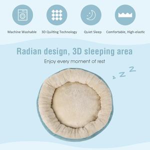 Lit d'intérieur rond moelleux pour chat et <span class=keywords><strong>chien</strong></span> Petit <span class=keywords><strong>coussin</strong></span> moyen pour beignet en fibre - Product Image 4