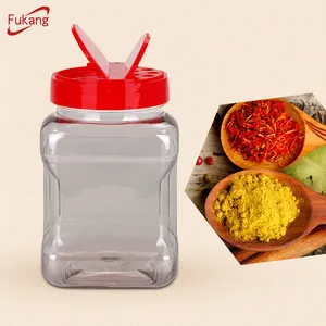 Plastic Bottle Spice Clear Empty Spice Bottles 500ml Plastic Pet Salt Shaker Spice Jar