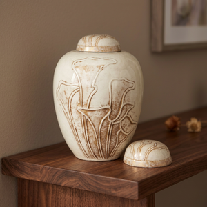 Urne funéraire pour adulte de haute qualité, en laiton fait main, motif Arbre de Vie blanc, urne décorative pour cendres funéraires, urne commémorative pour enterrement. - Product Image 3