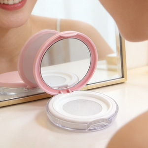 Portable powder puff <b>box</b>, ultra-thin flip-top with <b>mirror</b>, elastic mesh, mini high-end powder puff loose powder <b>box</b>, empty <b>box</b> - Product Image 1