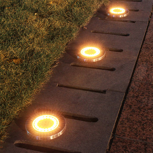 Outdoor Solar Path <b>Lights</b> Waterproof <b>LED</b> Flush Mount Garden Lawn Ground Lighting Automatic On At Night - Product Image 1