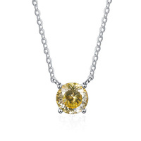 KuangFeng 15114 Pendentif en Moissanite Taille Brillant Couleur D en Argent Sterling 925, Design Empilable, Colliers Empilables Plaqué Or 18K