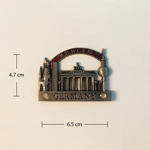 Imán de Refrigerador Personalizado de Aleación de Zinc con Diseño Creativo de Colonia Alemana, Berlín, Frankfurt, Chapado en Oro - Product Image 4