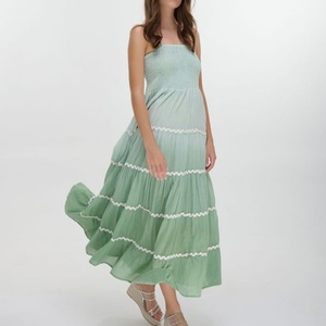 Vestidos Largos de Verano para Mujer al por Mayor, Vestido Maxi de Cintura Alta con Degradado, Espalda Descubierta y Tirantes Finos para la Playa - Product Image 2