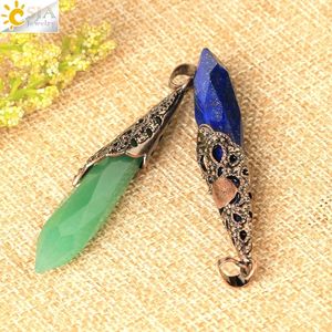 CSJA Pendules de radiesthésie de guérison naturelle Crystal Vintage Pendulos Pendule pour la divination Bijoux de Noël G653 - Product Image 5