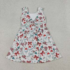 สินค้ามาใหม่ เด็กผู้หญิง ฤดูร้อน 4 กรกฎาคม ชุดเดรสกางเกงขาสั้นทรงเอระบายอากาศได้ดี ความยาวระดับเข่า ชุดโยคะ ชุดออกกำลังกาย - Product Image 2