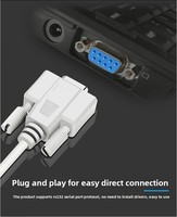Cable de puerto serie DB9 macho a hembra de 1.5m (D-SUB9) para RS232 con conductor de acero revestido de cobre para computadoras personales