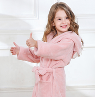 Peignoir en molleton corail personnalisé pour enfants Pyjama à capuche dessin animé mignon pour enfants Serviette de bain pour bébé