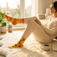 Chaussettes en coton AB asymétriques et assorties, imprimées de motifs animaux amusants, ours et abeilles, vente en gros