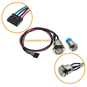 Electronics Accessories Metal Button <b>Switch</b> with LED Waterproof <b>Switch</b> Cable Harness - Product Image 2