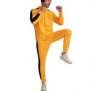 Men's Hooded Windproof Plus Size 2-Piece <b>Zip</b>-<b>Up</b> Printed 100% Polyester Mesh Sweatsuit Tracksuit for Autumn Sporty Activewear - Product Image 2