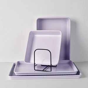 Light Purple Cake Baking Pan Set 4 Pieces Carbon Steel Non-Stick Reusable Bakeware - Product Image 4