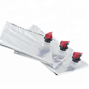 Custom Transparent /Aluminum bag in box 3l 5L 10L 20 Liter Bib Bag Wine Bag In Box Dispenser With Valve