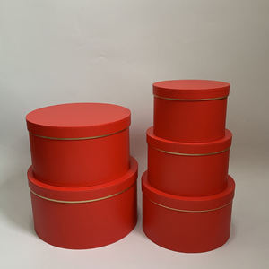 热卖纯色无logo圆形五件套花盒抱抱水桶插花礼品盒 - Product Image 4