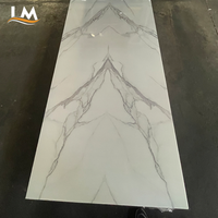 Revêtement mural en PVC imprimé en 3D respectueux de l'environnement, plaque de marbre ignifuge anti-UV pour la décoration intérieure, panneau en plastique coloré