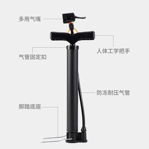 Mini pompe à air manuelle haute pression avec poignée en T, longueur 800 320 mm, pour vélo, moto, avec jeu de buses - Product Image 4