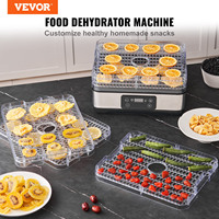 Deshidratador de Alimentos de 5 Bandejas, Deshidratador de Frutas Eléctrico de 300W, Secador de Alimentos Digital con Temporizador y Temperatura Ajustables, Certificado ETL, Color Plateado