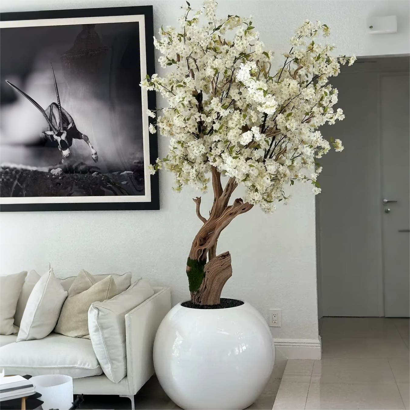 New Design Indoor Decor Cherry Blossom Tree Bonsai Wedding Home Decor with Artificial Plant Elegant Interior Design · image 1