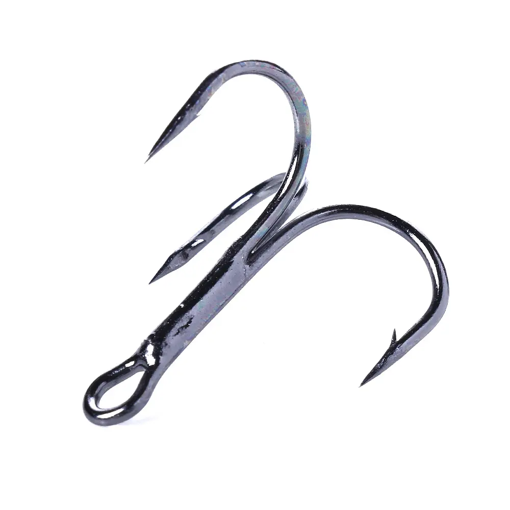 Hengjia carbon steel treble fish hooks 8# triple lure fishing hooks
