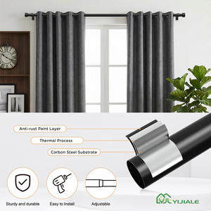 YIJIALE - Barra de Cortina Roscada de Diseño Industrial en Negro de 18-48 Pulgadas para Oficina Moderna - Product Image 5