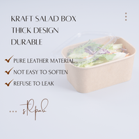 Boîte alimentaire jetable en papier kraft brun pour salades et pâtes, 750/1000 ml, recyclable, pour plats à emporter – Fournisseur direct usine