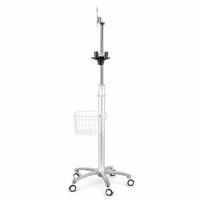 Chariot médical mobile pour bronchoscope et laryngoscope avec plaque de montage VESA, perche télescopique et panier à câbles