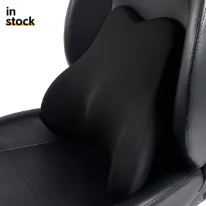 Travesseiro de apoio lombar com alças ajustáveis para cadeira de escritório, travesseiro de apoio para carro, computador reclinável com memória