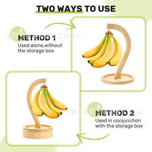 Wooden Banana <b>Shelf</b> Round Standing Type Space Saving Fruit Display Rack For Home <b>Desktop</b> Use - Product Image 4