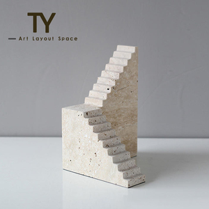 New Products Wholesale White <strong>Red</strong> Marble Trapezoidal Desktop Decorations Sample Room Home Hotel Office - Product Image 2