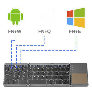 Foldable Keyboard Pocket Foldable Rechargeable Portable Mini Bluetooth Wireless Keyboard Touchpad <b>Mouse</b> for PC Tablet Android - Product Image 2