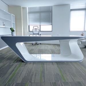 <span class=keywords><strong>Bureau</strong></span> de directeur en forme de L <span class=keywords><strong>Bureau</strong></span> de direction de luxe en <span class=keywords><strong>bois</strong></span> blanc laqué Table spacieuse <span class=keywords><strong>Bureau</strong></span> modulaire avec <span class=keywords><strong>pied</strong></span> en métal Table de <span class=keywords><strong>bureau</strong></span> - Product Image 5