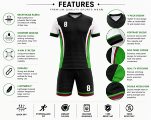 Vente directe d'usine, uniforme de football d'été pour hommes, imprimé par sublimation, respirant, séchage rapide, antibactérien, 100% polyester, 180 g/m² - Product Image 5