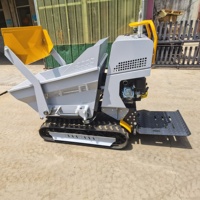 Mini-dumper sur chenilles rotatif avec système de tensionnement automatique des chenilles, faible entretien